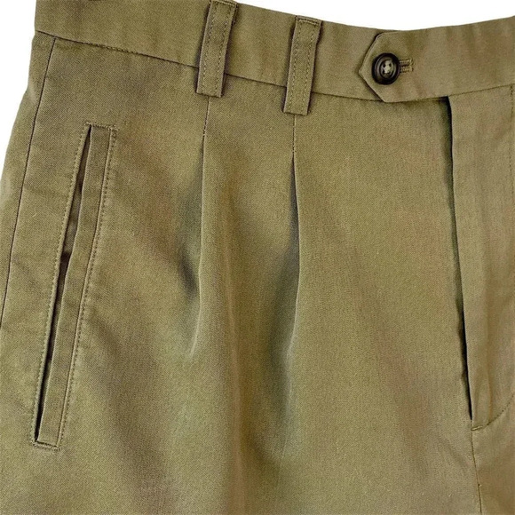Cutter & Buck Classic Chino Golf Pleated Casual Shorts Size 33 Oyster Green - Picture 6 of 14